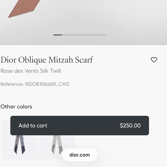 Dior Oblique Mitzah Scarf Rose des Vents Silk Twill - Picture 2 of 2